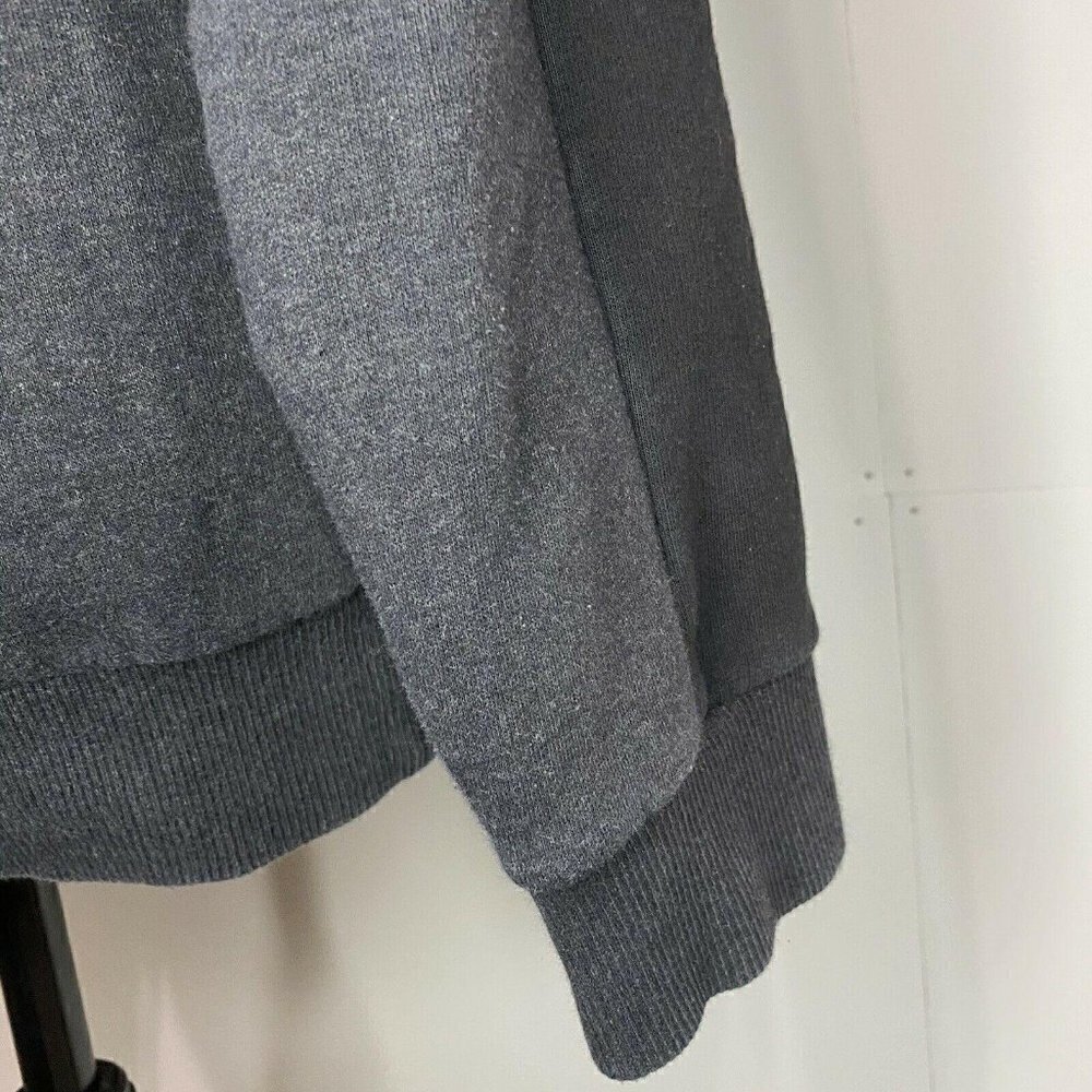 Calvin Klein Medium Black Gray 1/4 Zip Sweatshirt Pullover Spell-out Sleeve - Picture 7 of 7